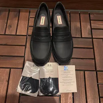 헌터 레인슈즈 로퍼 BLK UK6