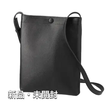새상품 미개봉 사코슈 남성용 천연 가죽 작은 숄더백 블랙
