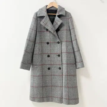 MACKINTOSH LONDON 롱 코트 체크 무늬 그레이 38