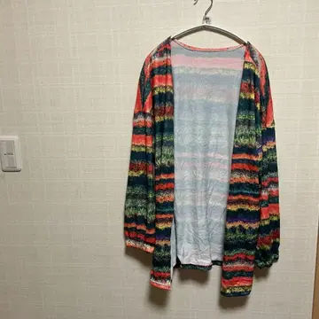 멀티 컬러 스트라이프 가디건