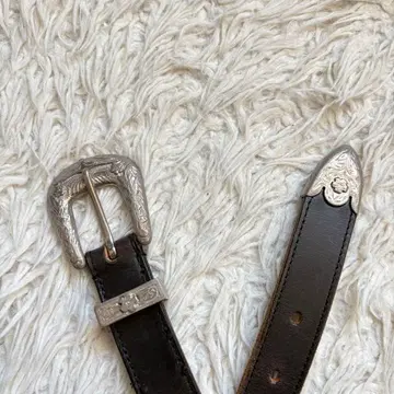 [레어] Whitehouse cox 웨스턴 벨트 B.2259 블랙 실버