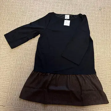 오부 소매 튜닉 사이즈 L 블랙 브라운