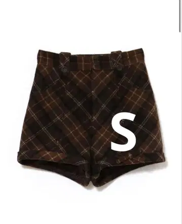 andmary Ribbon check mini pants S