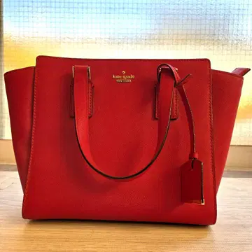 덤 팩 포함 케이트 스페이드 레드 토트백