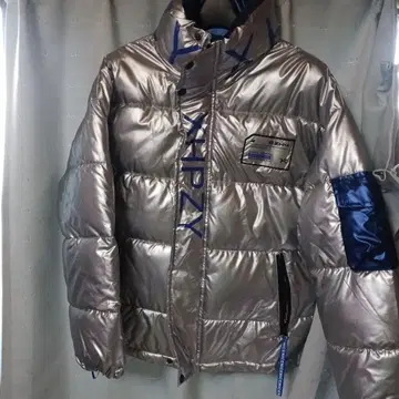 광택 실버 다운 자켓 M