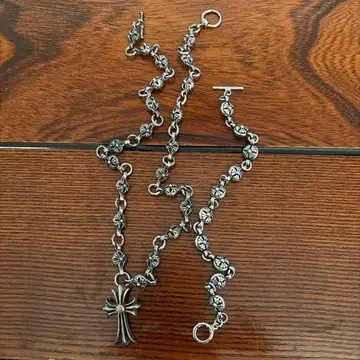 실버 크로스 펜던트 목걸이 & 팔찌