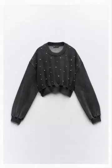 ZARA 큐빅 크롭 그라데이션 스웨트 셔츠