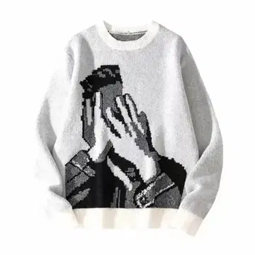 핸드 커버 페이스 스웨터 M 사이즈