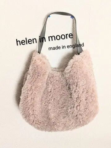 [ 새상품급 ] helen in moore 인조 모피 손잡이 가죽 토트백