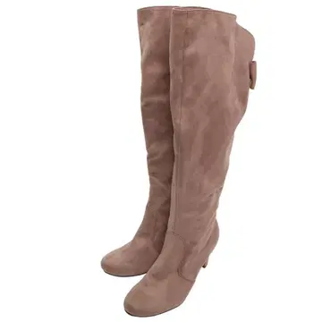 [컨디션 최상] 젤리빈스 리본 롱 부츠 M 핑크 베이지