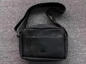 LACOSTE 숄더백 블랙 피케 소재 크로코 로고 일상 캐주얼 출퇴근