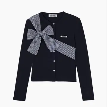 CRANK Ribbon Tie Knit Cardigan (Navy)