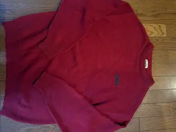 9090 니트 와인 레드