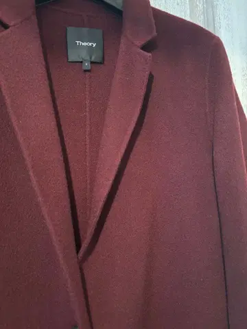 Theory 버건디 체스터 코트 S