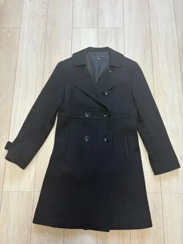 CHILD WOMAN 블랙 울 더블 브레스트 코트