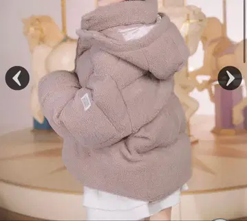 michellMacaron 후디 보아 숏 블루종 핑크 베이지