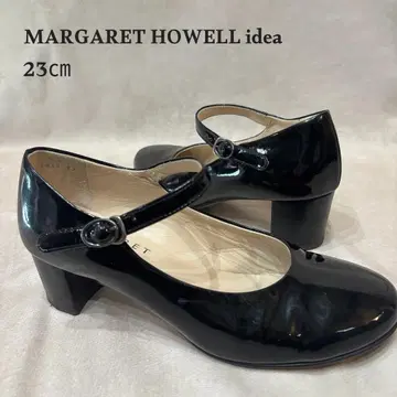 MARGARET HOWELL idea 스트랩 펌프스 블랙 에나멜