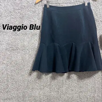 3407 비아지오 블루 티어드 프릴 스커트 머메이드 미니 스커트 네이비