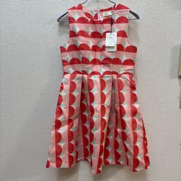 택 포함 새상품 원피스 귀여운 원형 패턴