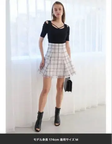 MERCURYDUO 머큐리 듀오 샤이니 시어 체크 미니 치마바지