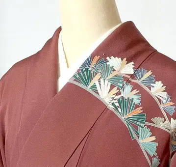 7705 소나무 가지 문양 손그림 교유젠 호몬기 새상품급