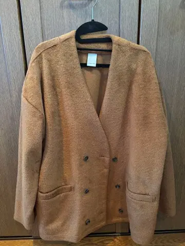 Casper John 브라운 더블 브레스트 가디건 자켓