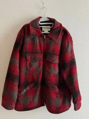 멜톤 체크 무늬 울 자켓