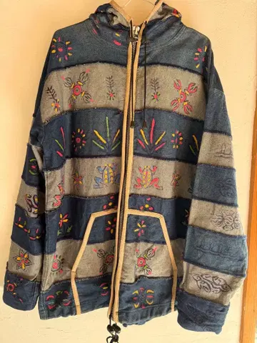 데님 원단 후드티 네팔제