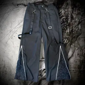 CIVARIZE 벨트 스트랩 와이드 팬츠 레이스 절개