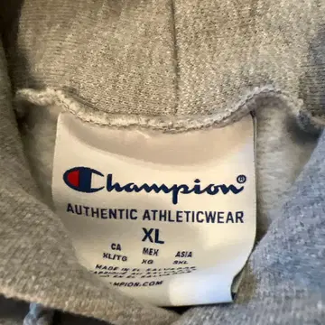 Champion XL 그레이 후드티