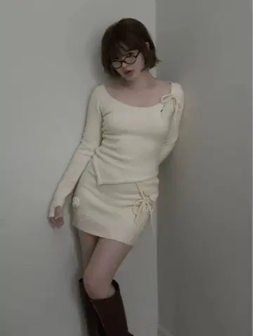 Flower knit set up AM1614