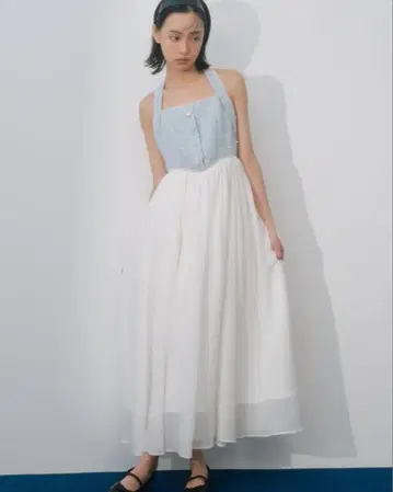 LILY BROWN 트위드 콤비 홀터넥 원피스