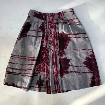 필로소피아 알베르타 페레티 꽃무늬 린넨 코튼 스커트 그레이