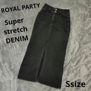ROYAL PARTY 블랙 데님 스테트레치 타이트 스커트