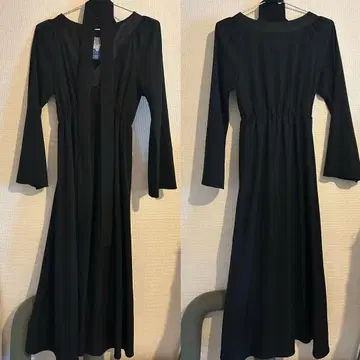 MARTE 블랙 긴팔 롱 기장 원피스