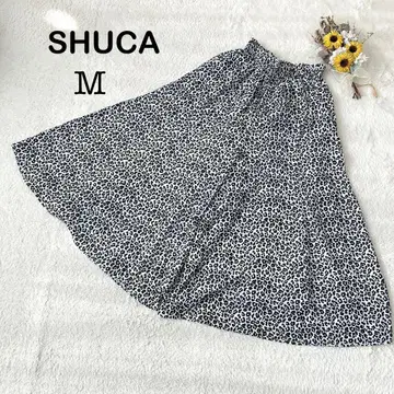 [ SHUCA 슈카 ] 레오파드 무늬 가우초 팬츠 와이드 이지 M 사이즈