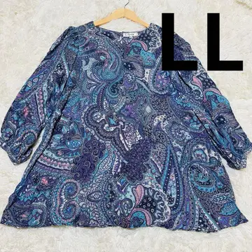 새상품급 Healthy 페이즐리 [ LL ] 빅 파랑 보라색 원피스