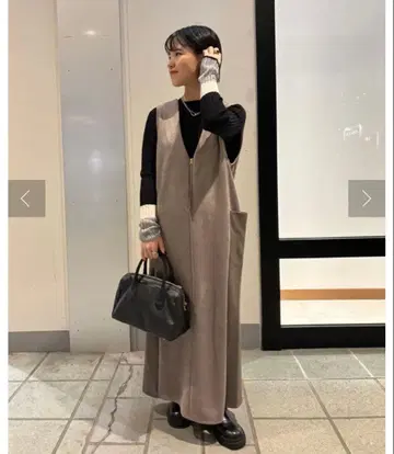 [ 미사용 ] 제나 에스파스 메르베유 ) 스웨이드 절개 리브 점퍼 스커트