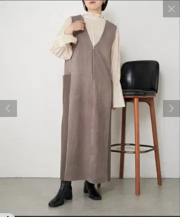 [ 미사용 ] 제나 에스파스 메르베유 ) 스웨이드 절개 리브 점퍼 스커트