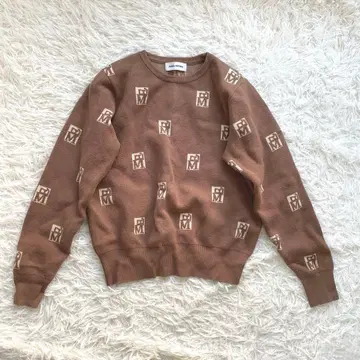 에메르 리파인 니트 스웨터 올 패턴 브라운 유나이티드 애로우즈