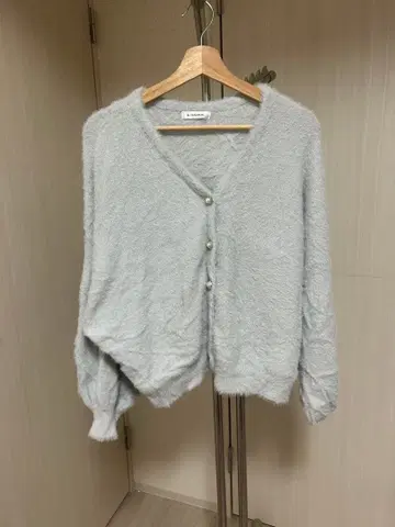 그레이 V넥 가디건 긴팔