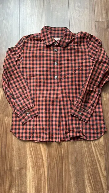 마가렛호웰 블록 체크 셔츠 보르도 블랙 브라운 사이즈 1