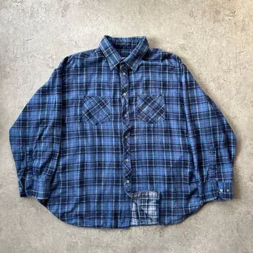 80s90s BIG YANK 빅양크 프린트 플란넬 셔츠 네이비