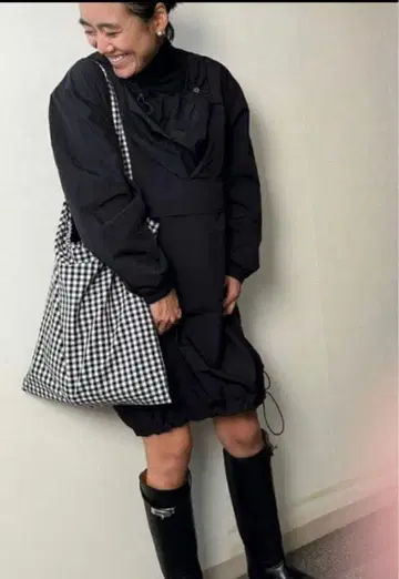 COUDRE 깅엄 체크 숄더백 카네코 아야