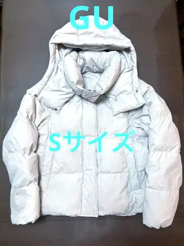 GU 아이보리 후드 부착 다운 자켓 S 새상품급
