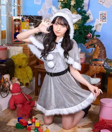 클리어스톤 미미노엘 코스프레 늑대 케이프 산타 여성용 그레이