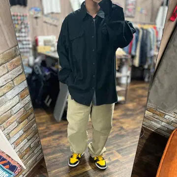 Wrangler 2XL 구제 의류 스트릿 오버 사이즈 블랙