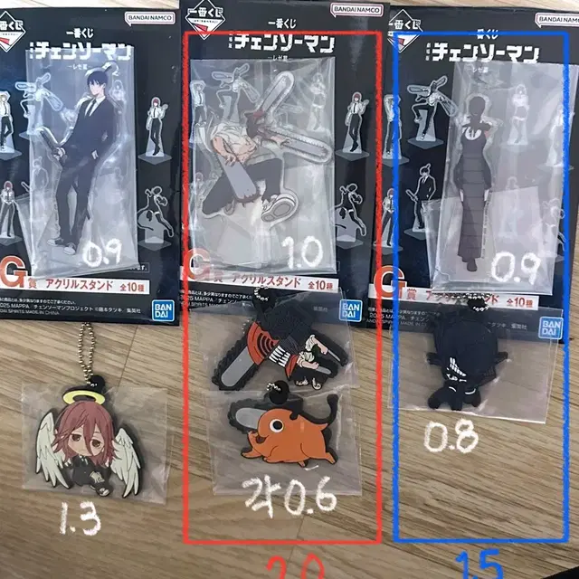 체인소맨 제일복권 G상 아크릴 스탠드 / I상 러버스트랩