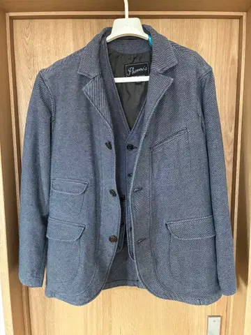 [ 페로우즈 ] 테일러드 자켓 베스트 코튼 혼방 셋업