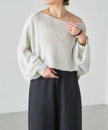 오메카시 린넨 와이드 니트 풀오버